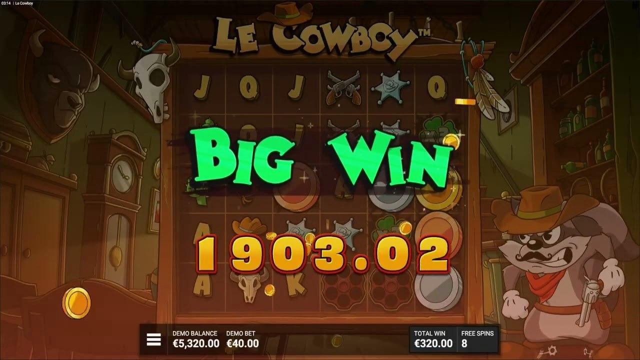Le Cowboy bonus round - High Noon Saloon free spins with coin reveals